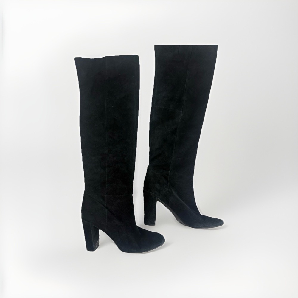 Nine West - Over The Knee Snowfallo Upper Leather Suede Black Boots Women's US 8